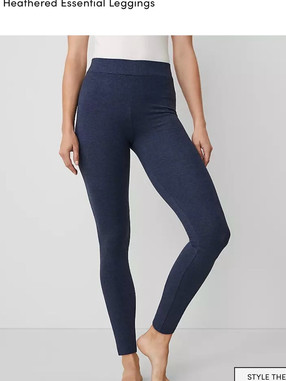 Ann Taylor Heathered Navy Essential Leggings